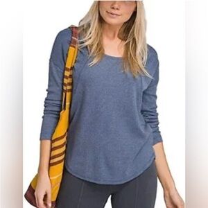 Prana Remi Waffle Pullover Blue small/medium